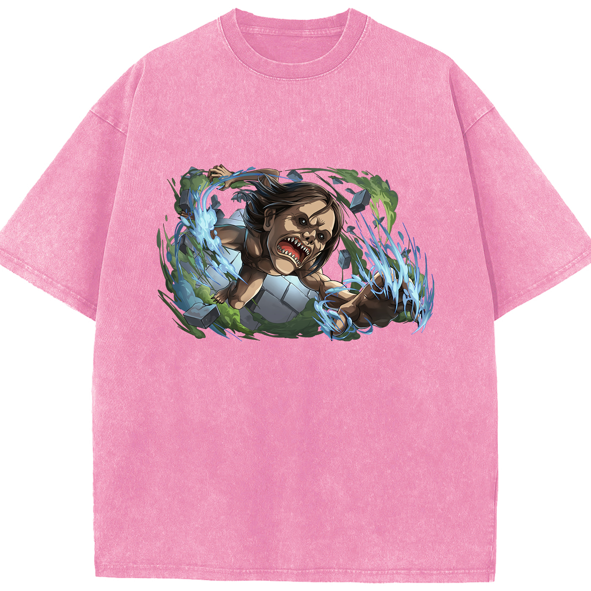 （画像用） 進撃の巨人 Attack on Titan 綿100% ヴィンテージ風 半袖Tシャツ（フロントプリント）
